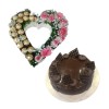 Premium combo 1-hearten shaped Ferrero + flower bouquet with cake